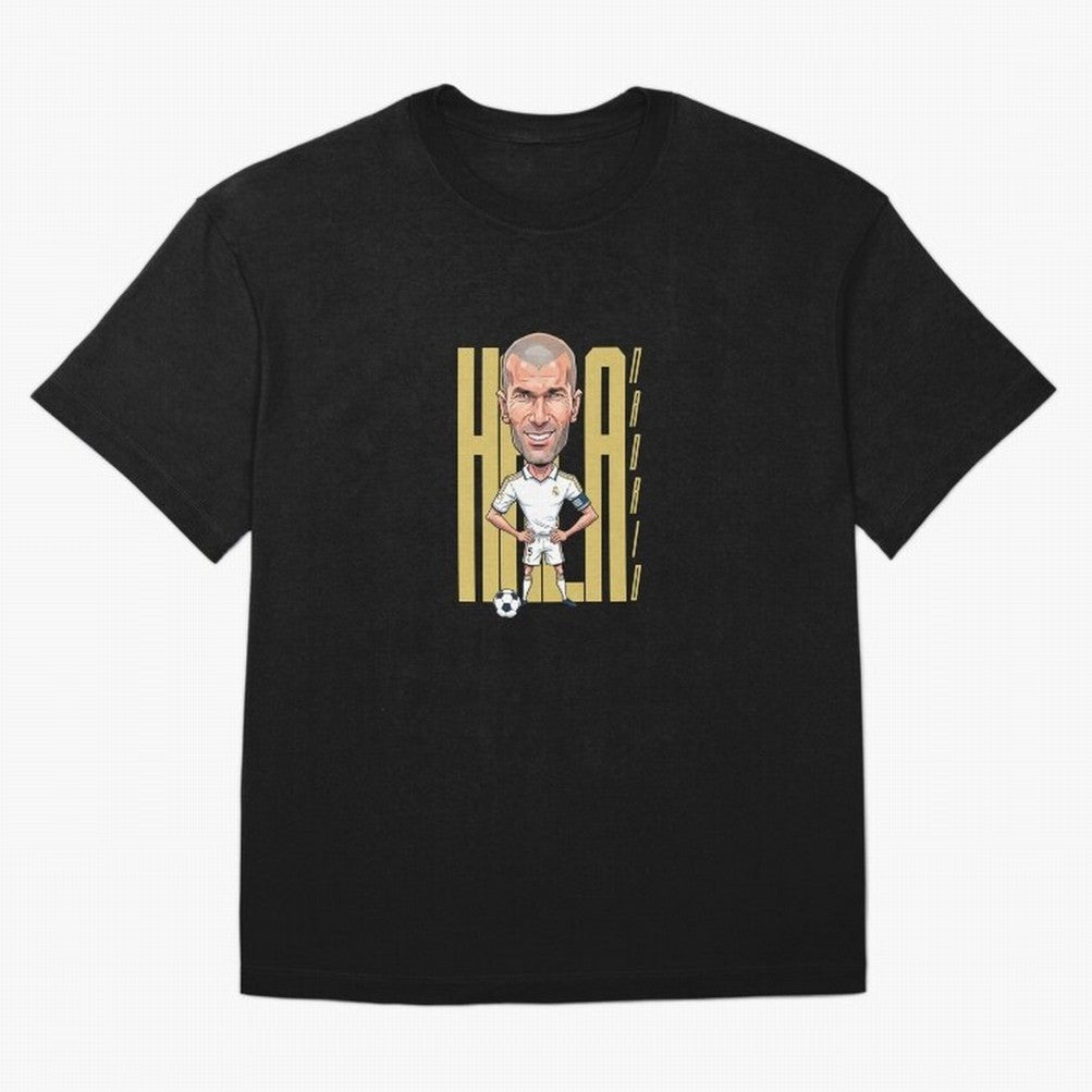 Caricature of Zin¨¦dine Zidane Hala Madrid Oversized T-Shirt Support Your Favorite Stars during the FIFA World Cup 2026 Journey through Messi, CR7 and Mbappe Highlights, Brazil, Portugal and Argentina Pride, Football Passion, Legendary