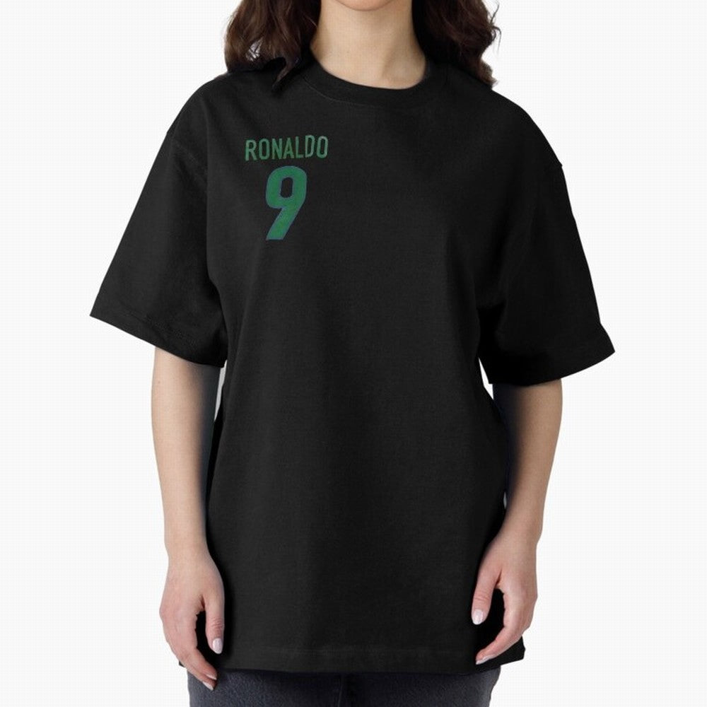 Ronaldo 9 Brazil Back of the shirt Oversized T-Shirt Back the Journey through FIFA World Cup 2026 for Fans of Messi, CR7 and Mbappe and Germany, Bringing Game Day Rituals, Football Legends, Country Pride and the Road to the Final; Created for Match