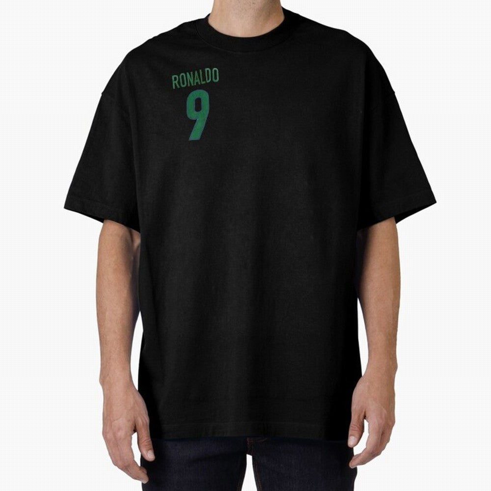 Ronaldo 9 Brazil Back of the shirt Oversized T-Shirt Back the Journey through FIFA World Cup 2026 for Fans of Messi, CR7 and Mbappe and Germany, Bringing Game Day Rituals, Football Legends, Country Pride and the Road to the Final; Created for Match