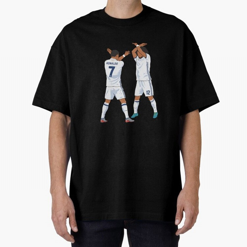 Ronaldo Madrid Celebration Duo Oversized T-Shirt Treasure FIFA World Cup 2026 USA Canada Mexico Spirit, Featuring France and Portugal, CR7, Stadium Chants, National Pride, Trophy Dreams and Unforgettable Football Memories; Perfect for Fans,