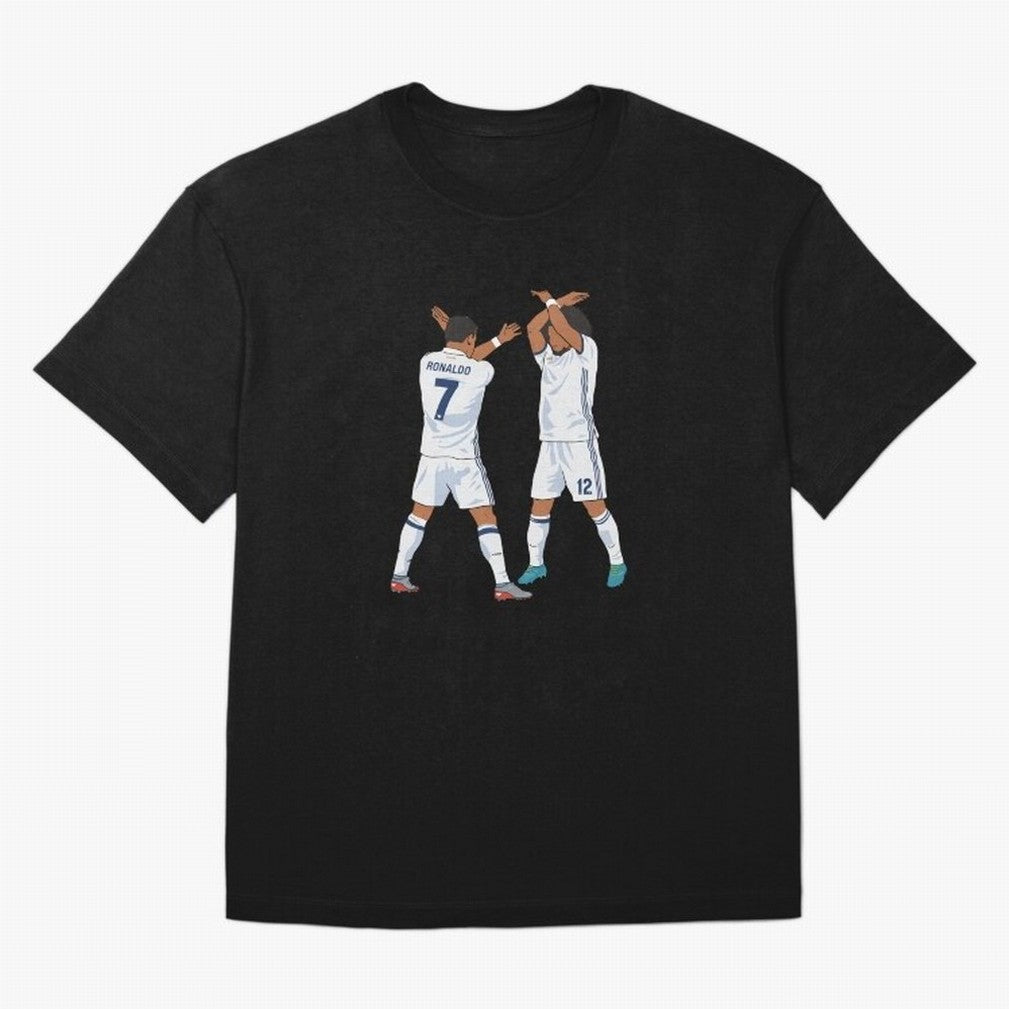 Ronaldo Madrid Celebration Duo Oversized T-Shirt Treasure FIFA World Cup 2026 USA Canada Mexico Spirit, Featuring France and Portugal, CR7, Stadium Chants, National Pride, Trophy Dreams and Unforgettable Football Memories; Perfect for Fans,
