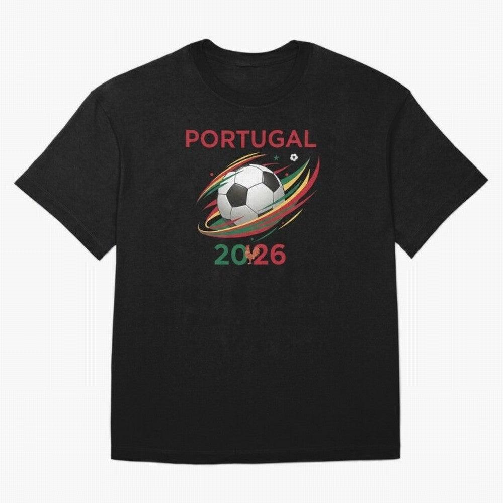 Camiseta Portugal 2026 - Bola de Futebol e Design Galo de Barcelos. Oversized T-Shirt Make Game Day About FIFA World Cup 2026 Group Stage Spirit, Made for France, Messi, Game Day Rituals, Football Legends, Country Pride and the Road to the Final;