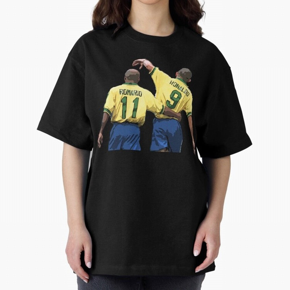 Romario & Ronaldo Oversized T-Shirt Stand with the FIFA World Cup 2026 Journey through Messi and Cristiano Ronaldo Highlights, Germany Pride, Championship Spirit, Famous Goals, Roaring Crowds and International Football Unity; Built for Supporters