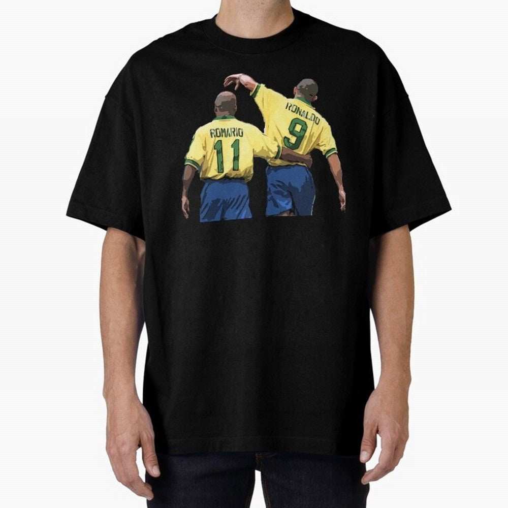 Romario & Ronaldo Oversized T-Shirt Stand with the FIFA World Cup 2026 Journey through Messi and Cristiano Ronaldo Highlights, Germany Pride, Championship Spirit, Famous Goals, Roaring Crowds and International Football Unity; Built for Supporters