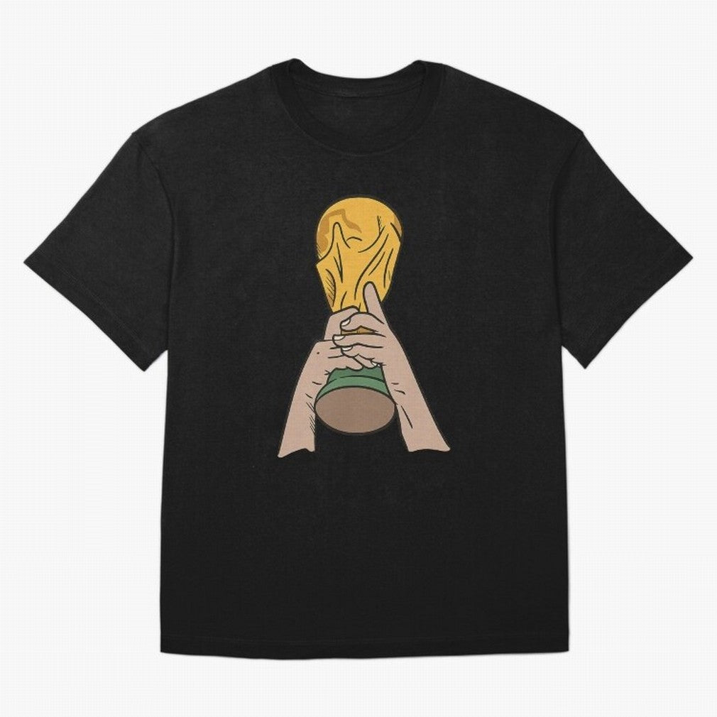 Trophy Oversized T-Shirt Honor the Football Icons of FIFA World Cup 2026 Group Stage Spirit, Featuring Spain and Netherlands, Messi, Neymar and Mbappe, Football Passion, Legendary Performances, Festival Vibes and Supporter Community; Ideal for