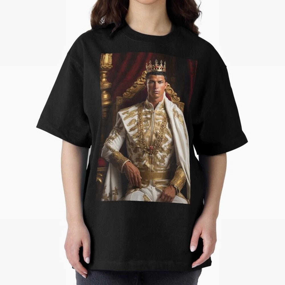 Ronaldo king Oversized T-Shirt Relive the Noise and Pride of the FIFA World Cup 2026 Group Stage Journey through Haaland Highlights, Brazil, Portugal and Argentina Pride, Vintage Soccer Flavor, Modern Football Stars, National Flags and Final Night
