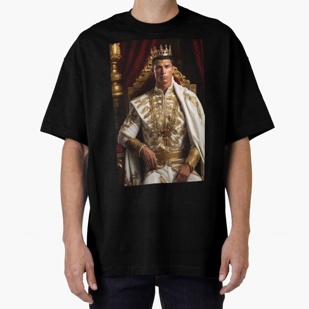 Ronaldo king Oversized T-Shirt Relive the Noise and Pride of the FIFA World Cup 2026 Group Stage Journey through Haaland Highlights, Brazil, Portugal and Argentina Pride, Vintage Soccer Flavor, Modern Football Stars, National Flags and Final Night