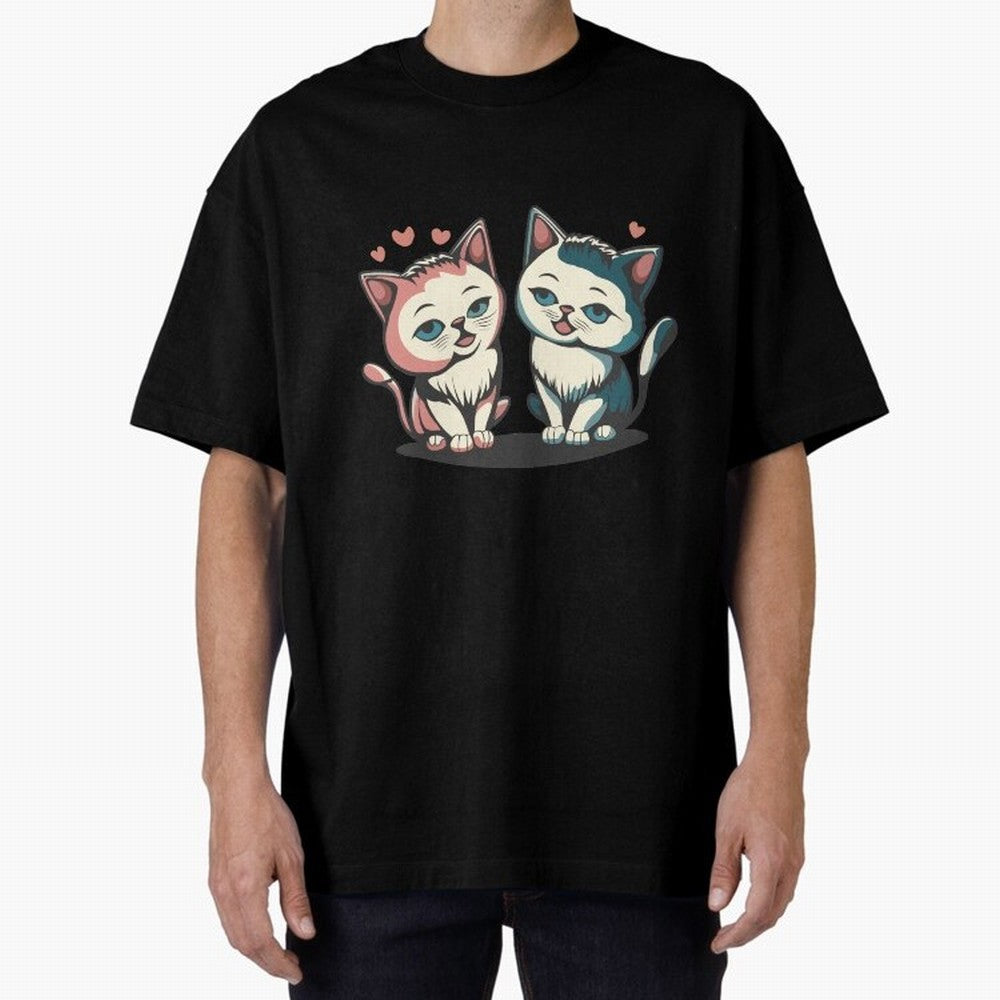 Two Funny Cats with Ronaldo Vibes ¨C Cute Football & Animal Art Oversized T-Shirt Show Your Tournament Heart for FIFA World Cup 2026 Group Stage Spirit, Capturing Brazil, Portugal and Argentina, CR7, Tournament Hype, Historic Matchups, Family