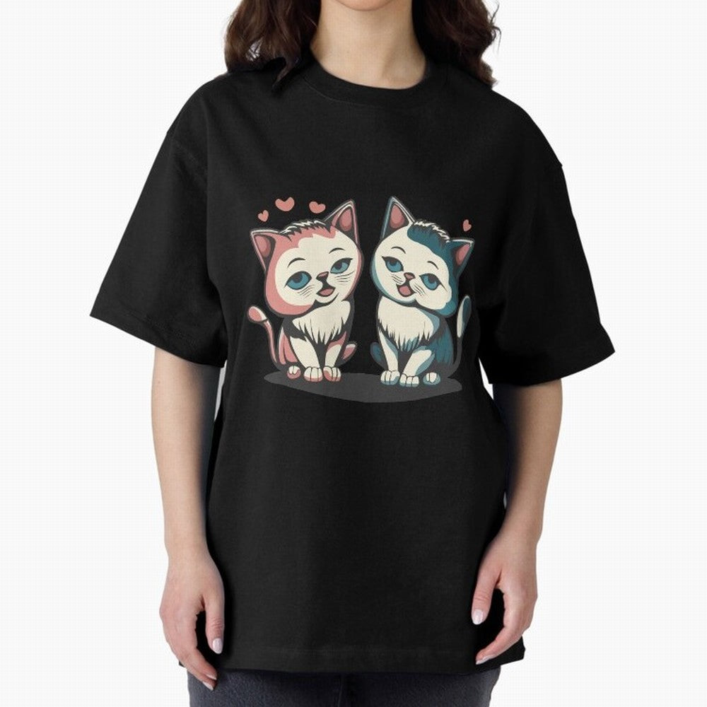 Two Funny Cats with Ronaldo Vibes ¨C Cute Football & Animal Art Oversized T-Shirt Show Your Tournament Heart for FIFA World Cup 2026 Group Stage Spirit, Capturing Brazil, Portugal and Argentina, CR7, Tournament Hype, Historic Matchups, Family