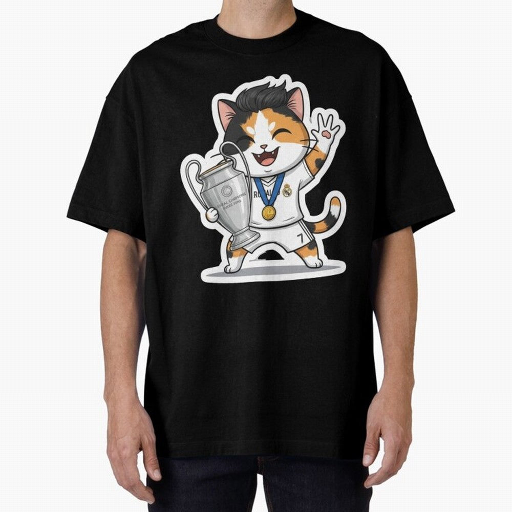Kitten - Ucl Tittle | Ronaldo Oversized T-Shirt Fuel the Hype around FIFA World Cup 2026 Group Stage Spirit, Capturing France and Portugal, Messi, CR7 and Mbappe, Stadium Memories, Football Loyalty, International Chants and Championship Tradition;