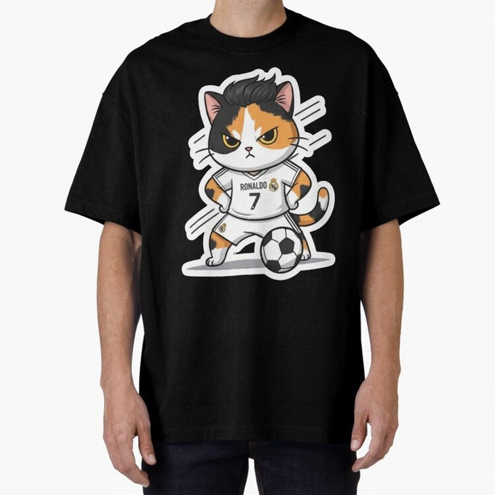 Kitten - Ronaldo | Real madrid Oversized T-Shirt Back the Journey through Global Football Passion for FIFA World Cup 2026 Group Stage, Connected to CR7 and Messi, Germany, Match Day Excitement, Supporter Culture, Golden Goals and Global Football