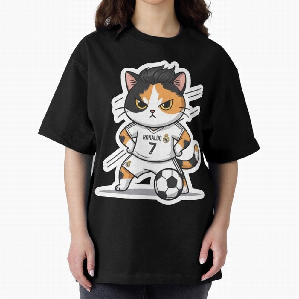 Kitten - Ronaldo | Real madrid Oversized T-Shirt Back the Journey through Global Football Passion for FIFA World Cup 2026 Group Stage, Connected to CR7 and Messi, Germany, Match Day Excitement, Supporter Culture, Golden Goals and Global Football