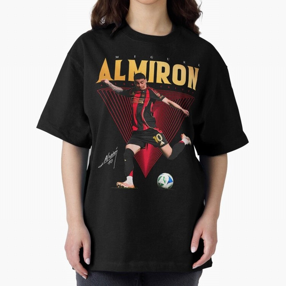 Miguel Almiron Atlanta United FC Oversized T-Shirt Bring Retro Soccer Energy to the FIFA World Cup 2026 Journey through Messi and Cristiano Ronaldo Highlights, Spain Pride, Worldwide Fan Energy, Dramatic Goals, Stadium Lights and Championship
