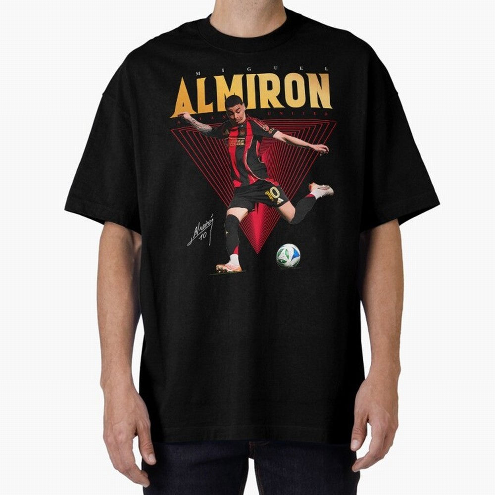 Miguel Almiron Atlanta United FC Oversized T-Shirt Bring Retro Soccer Energy to the FIFA World Cup 2026 Journey through Messi and Cristiano Ronaldo Highlights, Spain Pride, Worldwide Fan Energy, Dramatic Goals, Stadium Lights and Championship