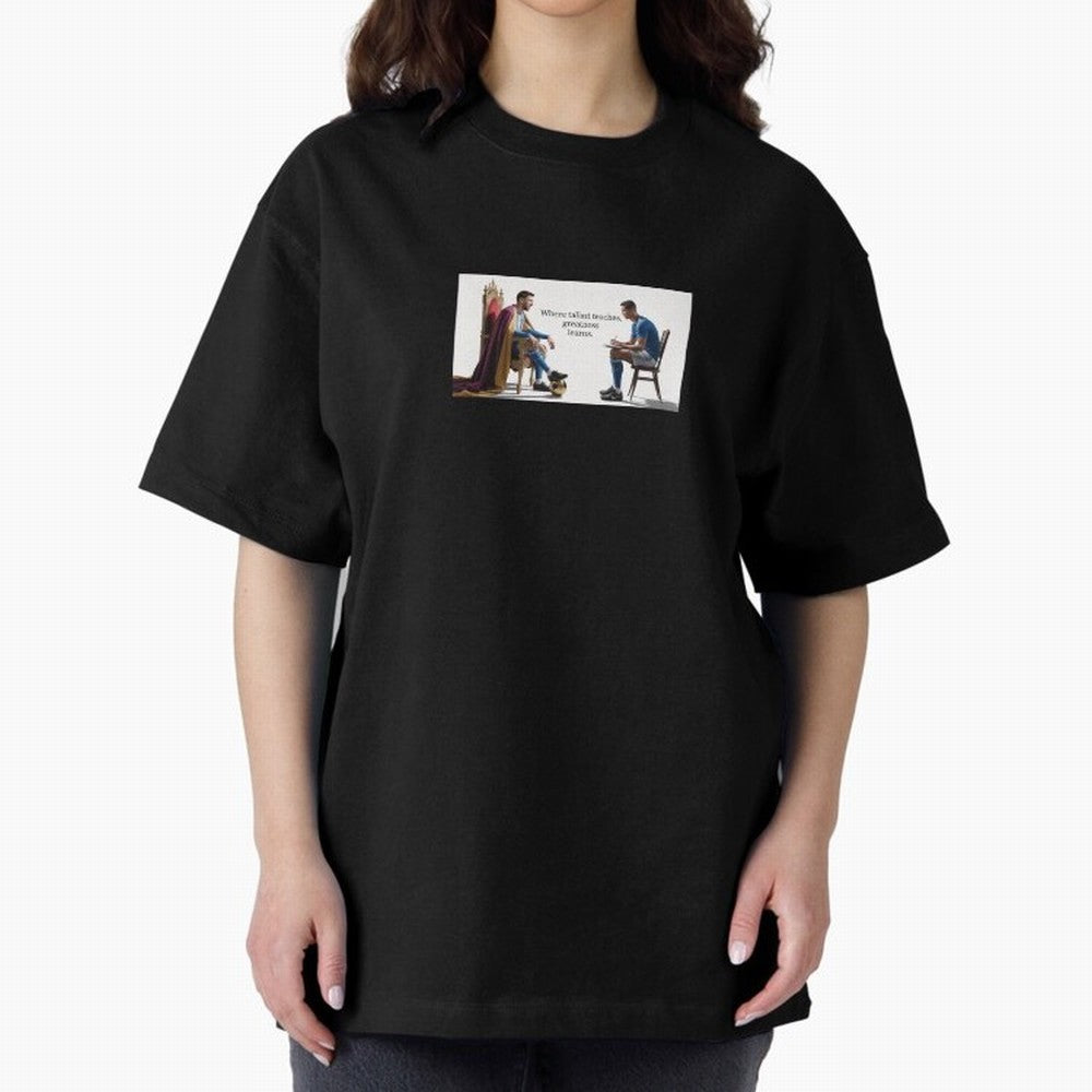 Messi and Ronaldo Oversized T-Shirt Celebrate Football Heritage in Match Day Hype around FIFA World Cup 2026 Group Stage, Mbappe, Netherlands, Worldwide Fan Energy, Dramatic Goals, Stadium Lights and Championship Celebrations; Perfect for Fans,