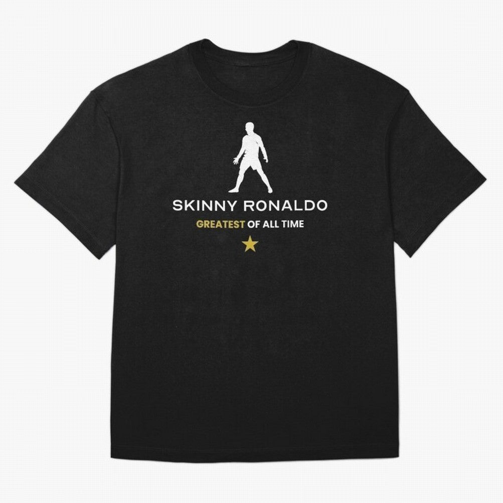 Skinny Ronaldo The Greatest Of All Time White Oversized T-Shirt Bring Retro Soccer Energy to FIFA World Cup 2026 for Fans of Cristiano Ronaldo and Brazil, Portugal and Argentina, Bringing Classic Soccer Heritage, Championship Pressure, Fan Loyalty