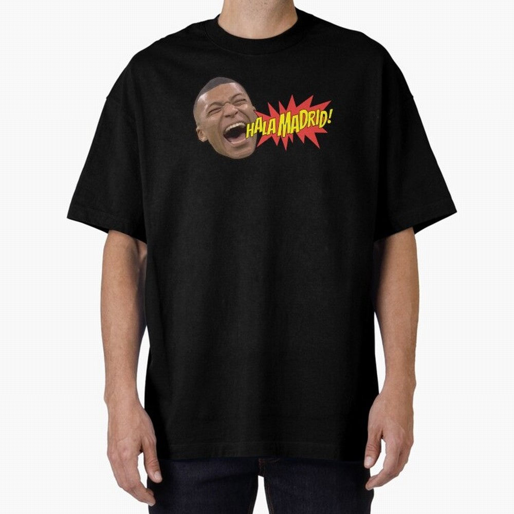 Real Madrid - Kylian Mbapp¨¦ Hala Madrid Oversized T-Shirt Show Match Day Excitement for the FIFA World Cup 2026 Journey through Messi, Neymar and Mbappe Highlights, France and Portugal Pride, Fan Favorite Moments, National Team Passion, Big Match