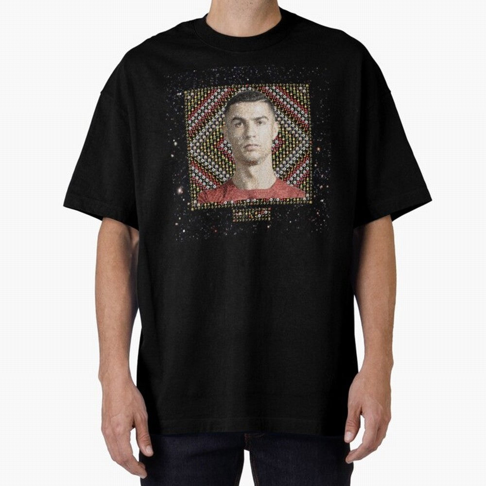 CR7 Emojified ¨C Ronaldo-Inspired Grid Tribute | Visual Power in Emoji Form | Football Legend Art Series Oversized T-Shirt Turn Every Weekend Toward Match Day Hype around FIFA World Cup 2026, CR7, England and Germany, Championship Spirit, Famous