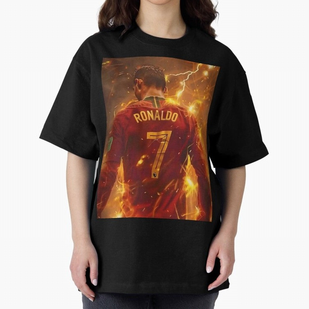 CR7 Christiano Ronaldo Oversized T-Shirt Cheer for FIFA World Cup 2026 Filled with Mbappe and Neymar, Argentina, France and Brazil Energy, Match Day Excitement, Supporter Culture, Golden Goals and Global Football Passion; Perfect for People Who