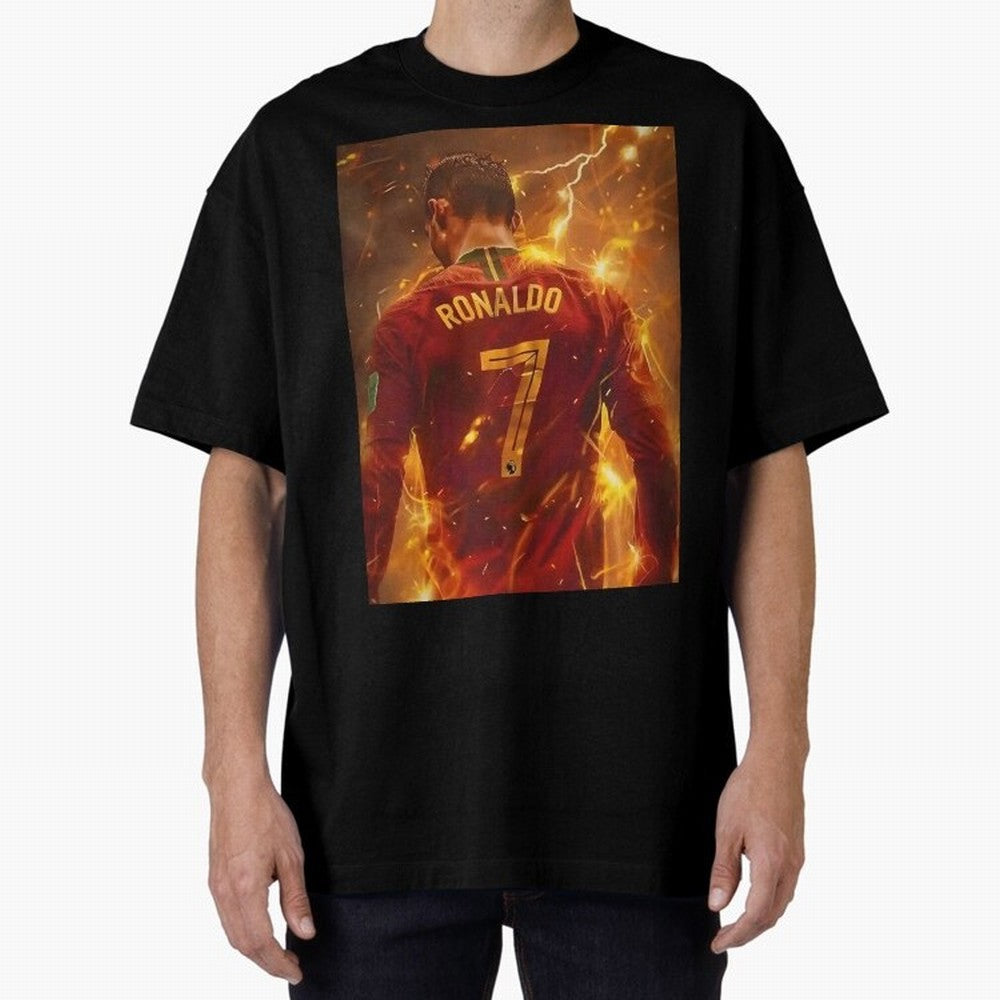CR7 Christiano Ronaldo Oversized T-Shirt Cheer for FIFA World Cup 2026 Filled with Mbappe and Neymar, Argentina, France and Brazil Energy, Match Day Excitement, Supporter Culture, Golden Goals and Global Football Passion; Perfect for People Who