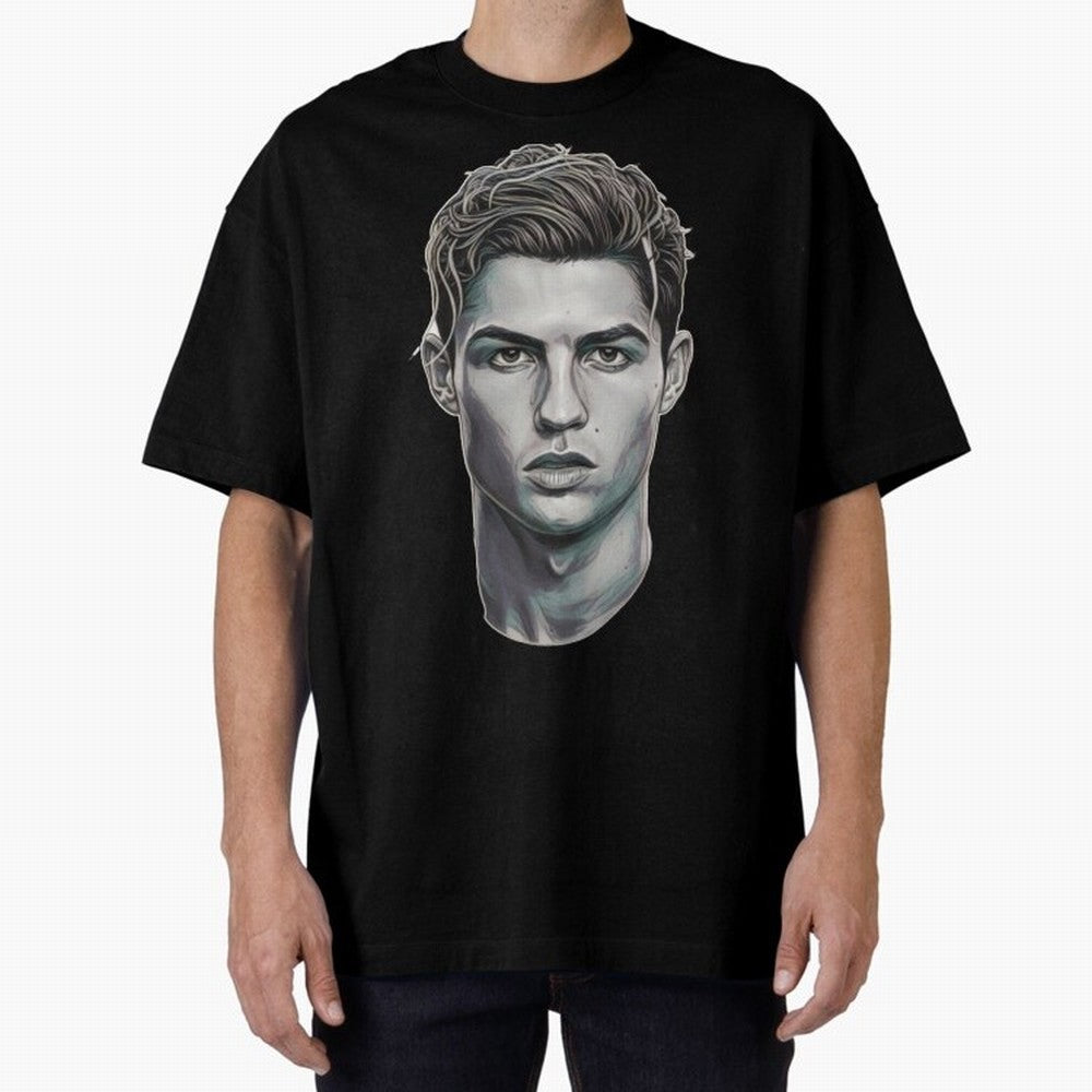 Ronaldo drawing 2008 Oversized T-Shirt Make Every Kick Count in Match Day Hype around FIFA World Cup 2026 USA Canada Mexico, CR7 and Messi, Argentina, Vintage Soccer Flavor, Modern Football Stars, National Flags and Final Night Emotion; Created for