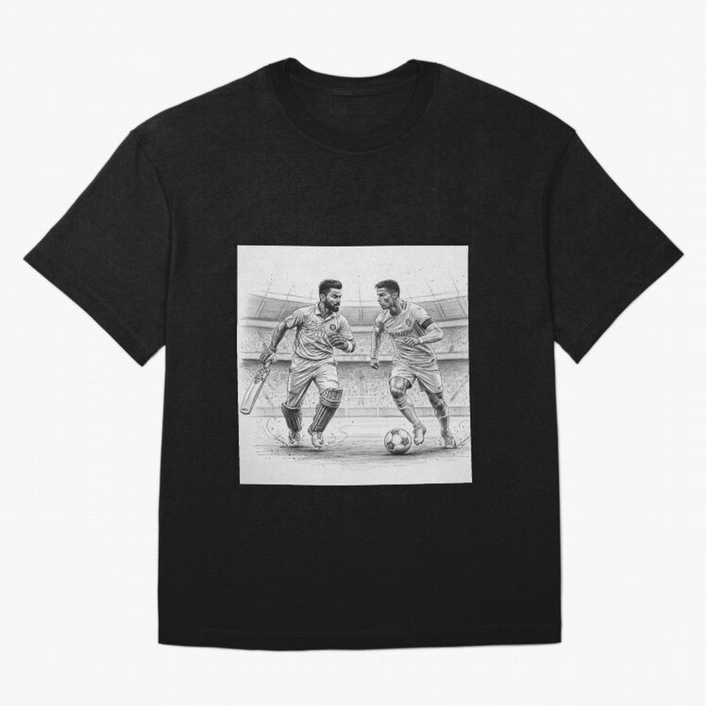 Virat and Ronaldo Oversized T-Shirt Bring Match Day Fire to FIFA World Cup 2026 Group Stage Spirit, Built around Spain, Neymar, Match Day Excitement, Supporter Culture, Golden Goals and Global Football Passion; Perfect for People Who Love