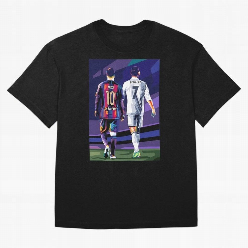 Ronaldo And Messi Oversized T-Shirt Make Every Match About FIFA World Cup 2026 USA Canada Mexico for Fans of Messi, Neymar and Mbappe and Spain, Bringing Football History, Final Match Energy, Crowd Noise and Once in a Lifetime Moments; Perfect for