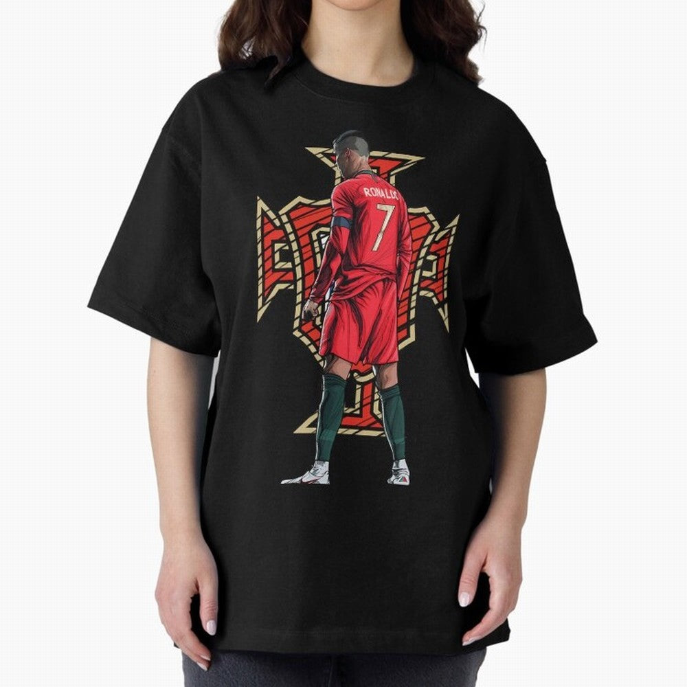 Portugal Ronaldo No.7 Artwork For Soccer Fans, Gift For Football Supporters Oversized T-Shirt Bring Bold Fan Energy to Global Football Passion for FIFA World Cup 2026 Group Stage, with CR7, England and Germany, Stadium Chants, National Pride,