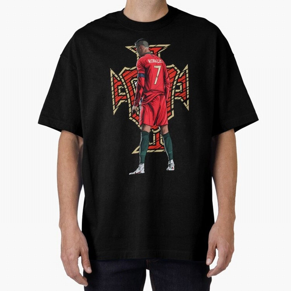 Portugal Ronaldo No.7 Artwork For Soccer Fans, Gift For Football Supporters Oversized T-Shirt Bring Bold Fan Energy to Global Football Passion for FIFA World Cup 2026 Group Stage, with CR7, England and Germany, Stadium Chants, National Pride,