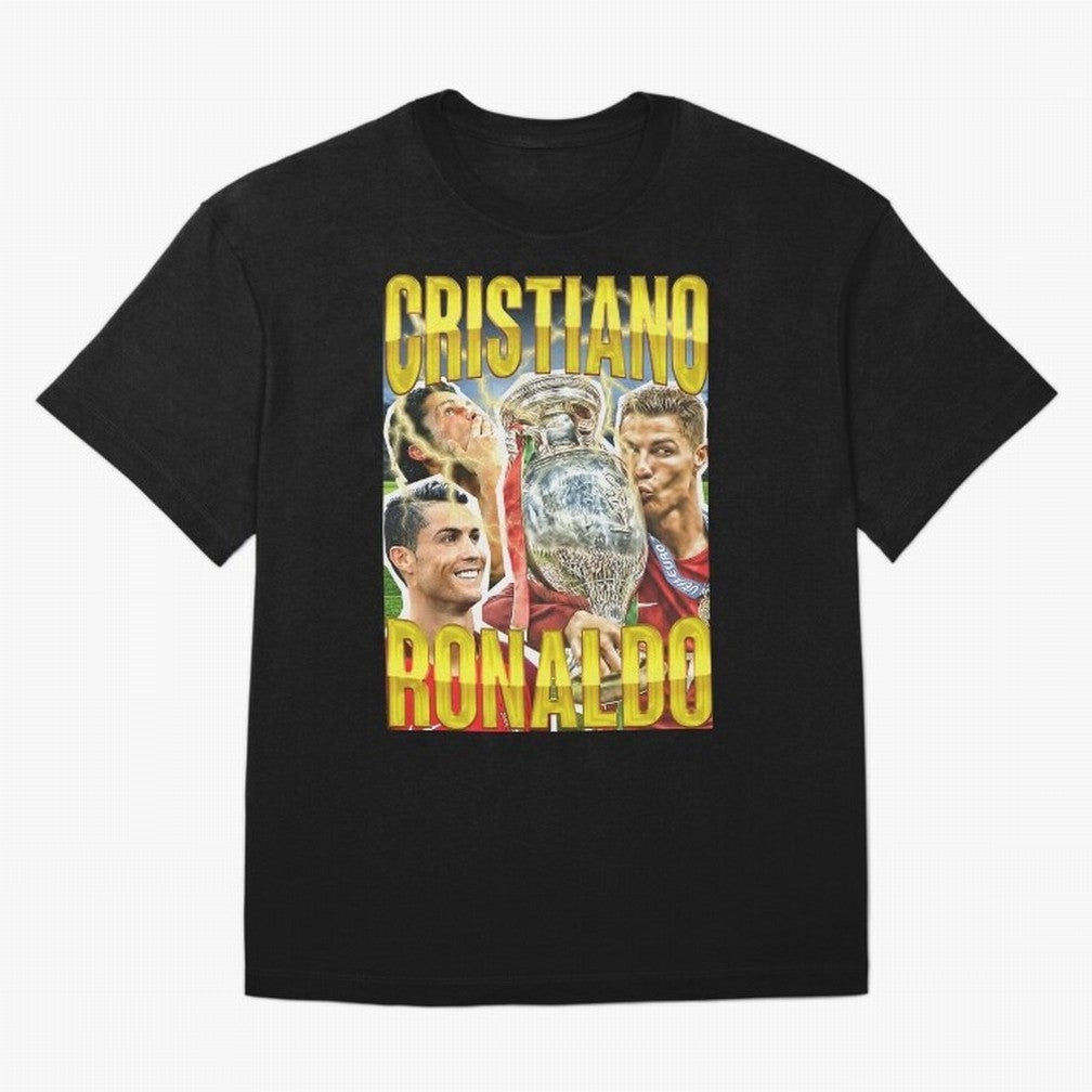 Ronaldo Siuuu Celebration Silhouette Design For Football Fans, Gift For Soccer Enthusiasts Oversized T-Shirt Stand Proud for Global Football Passion for FIFA World Cup 2026 USA Canada Mexico, Featuring Mbappe and Neymar, Spain, Tournament Hype,