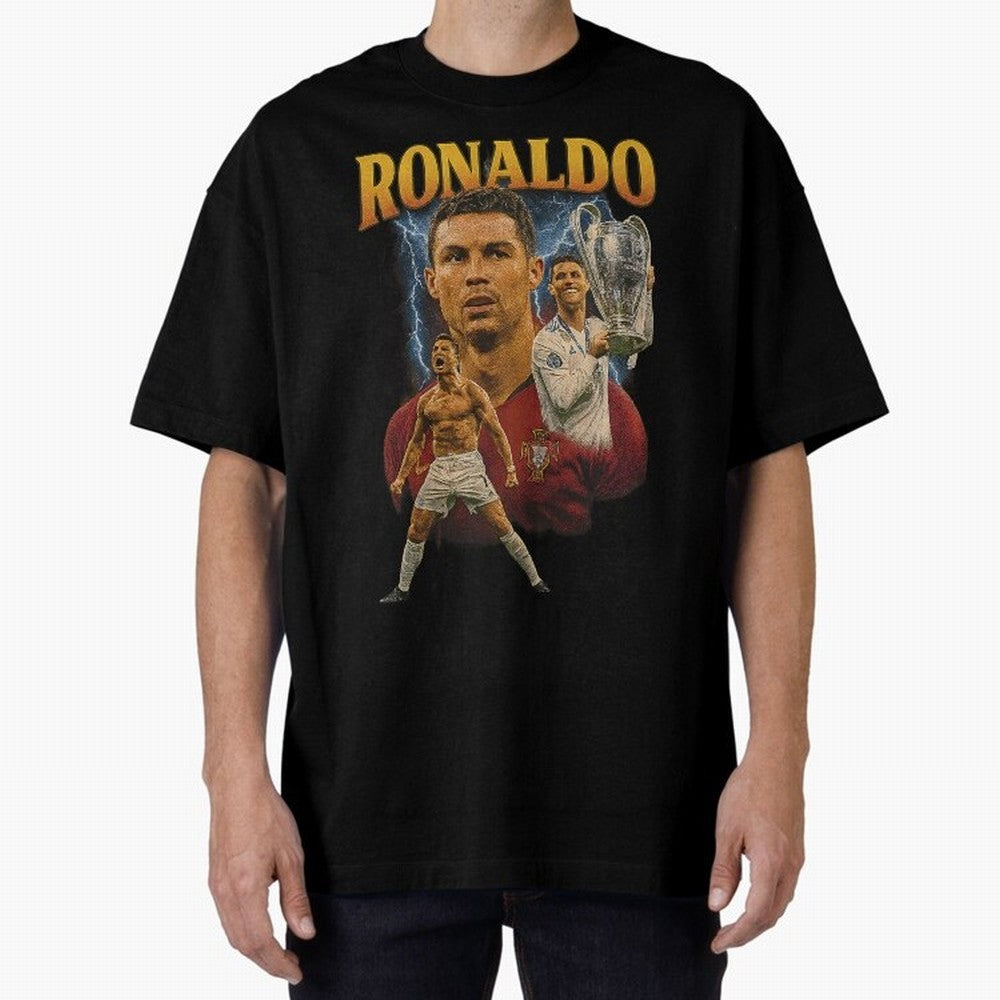 Ronaldo Champion Victory Design For Football Fans Gift For Soccer Supporters Oversized T-Shirt Fuel the Hype around FIFA World Cup 2026 Group Stage Spirit, with France and Portugal, Messi, Neymar and Mbappe, Vintage Soccer Flavor, Modern Football