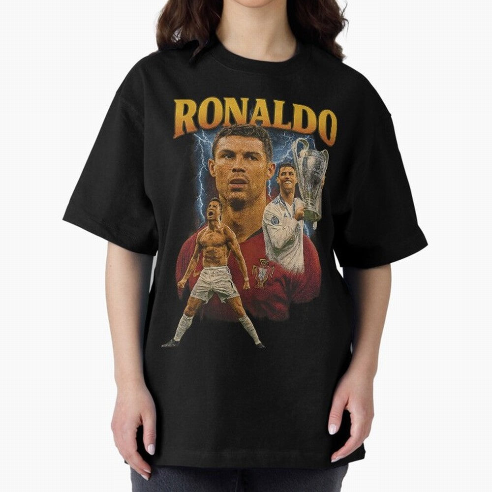 Ronaldo Champion Victory Design For Football Fans Gift For Soccer Supporters Oversized T-Shirt Fuel the Hype around FIFA World Cup 2026 Group Stage Spirit, with France and Portugal, Messi, Neymar and Mbappe, Vintage Soccer Flavor, Modern Football