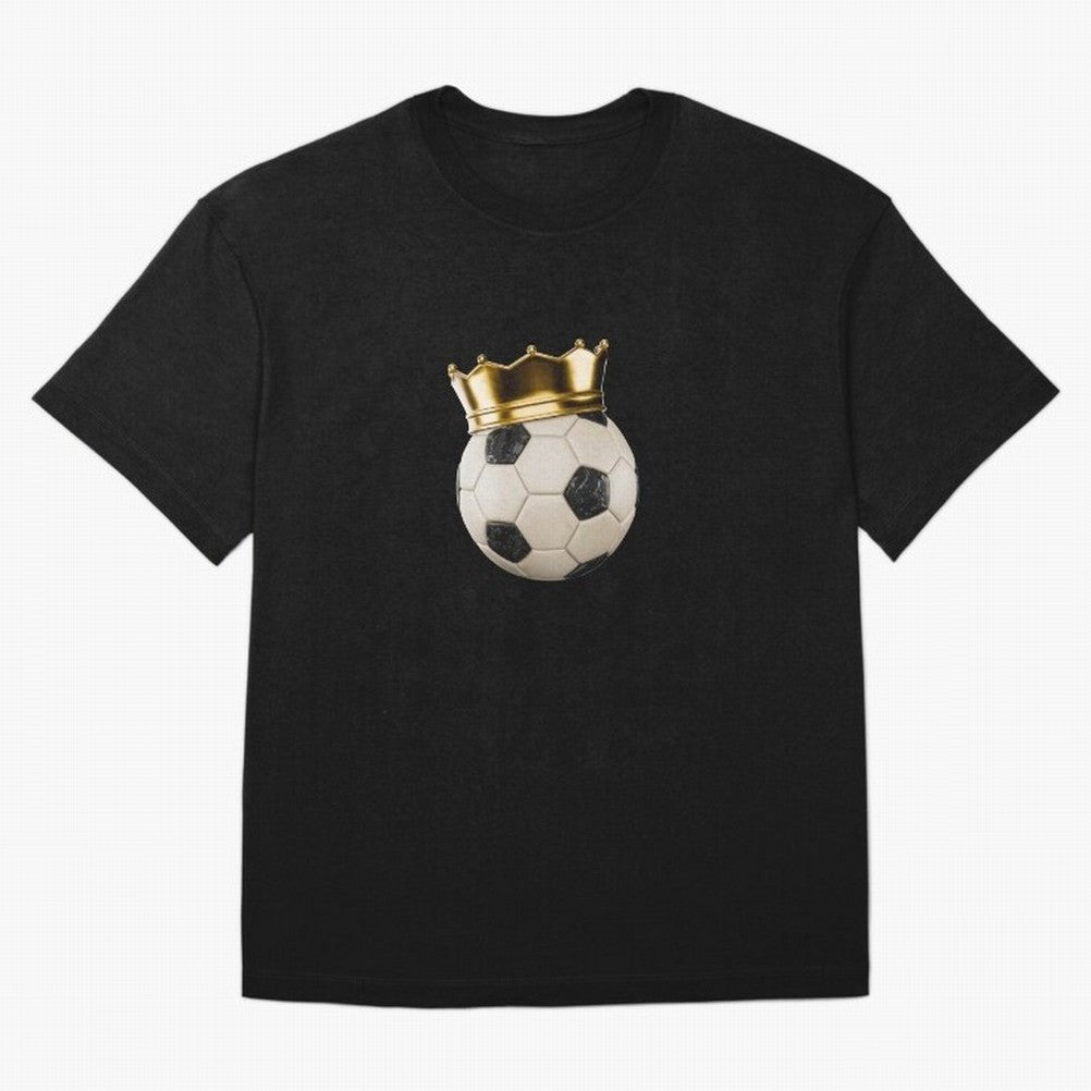 Soccer Ball with Kings Crown, Sticker Illustration Oversized T-Shirt Cheer through Every Moment of Global Football Passion for FIFA World Cup 2026, Driven by Mbappe, Brazil, Portugal and Argentina, Goal Celebration Energy, Supporter Heritage,