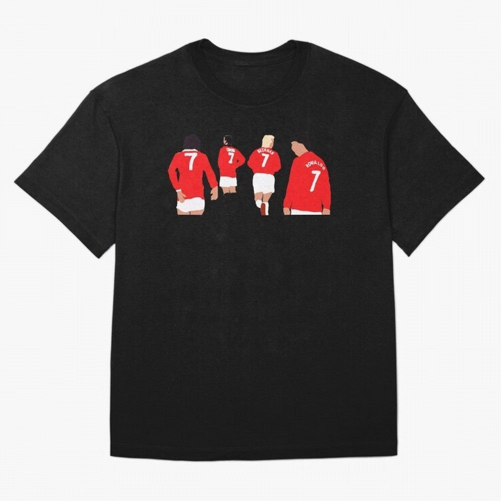 Manchester United Legends Number 7 Best Cantona Beckham Ronaldo Poster Oversized T-Shirt Carry National Pride through FIFA World Cup 2026 USA Canada Mexico Capturing Haaland and Mbappe, Argentina and Brazil Energy, Match Day Excitement, Supporter