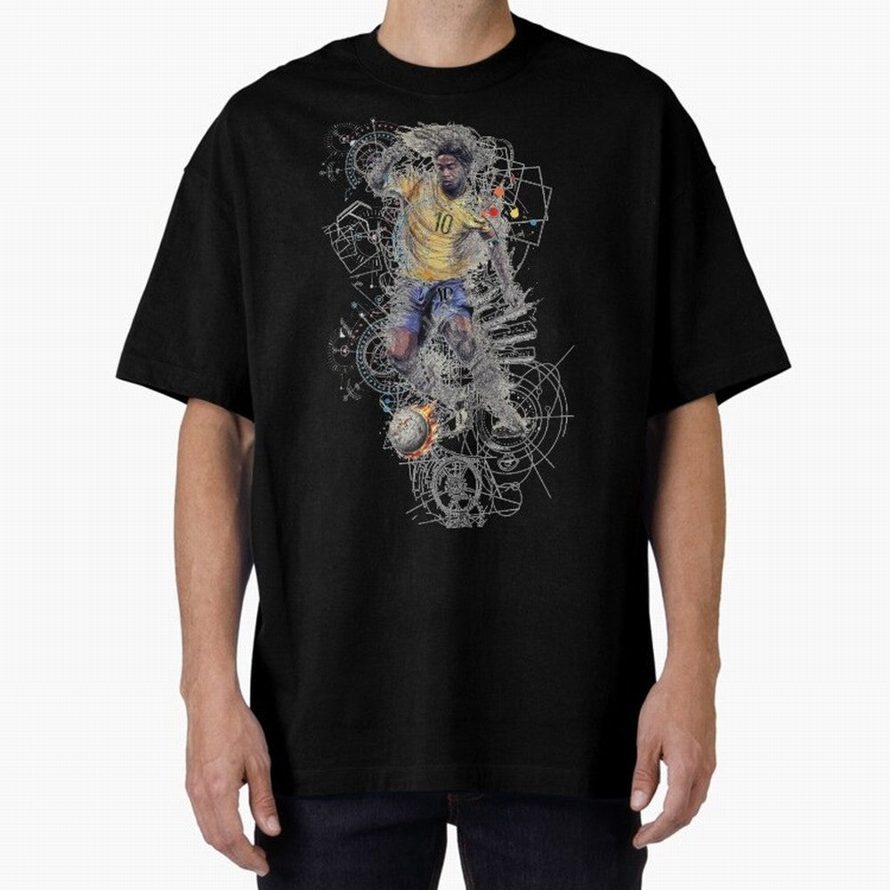 Ronaldo Football Playmaker Oversized T-Shirt Celebrate National Team Dreams in Global Football Passion for FIFA World Cup 2026, Celebrating Haaland and Mbappe, France and Portugal, Stadium Memories, Football Loyalty, International Chants and