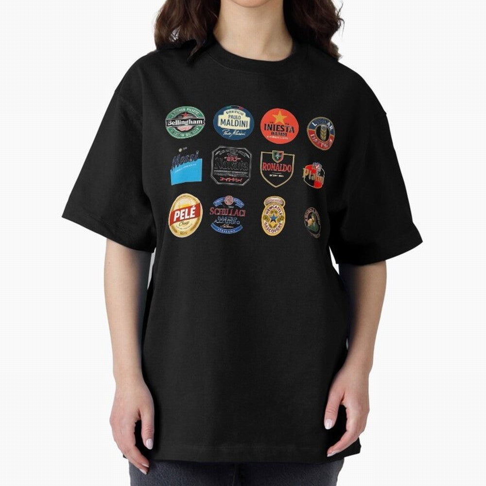 Legendary Lager Lineup ¨C Football Icons as Beer Labels (Sticker Set / Poster) Oversized T-Shirt Fuel Your Fan Pride for FIFA World Cup 2026 Group Stage Celebrating Neymar, Haaland and Cristiano Ronaldo, Netherlands Energy, Match Day Excitement,