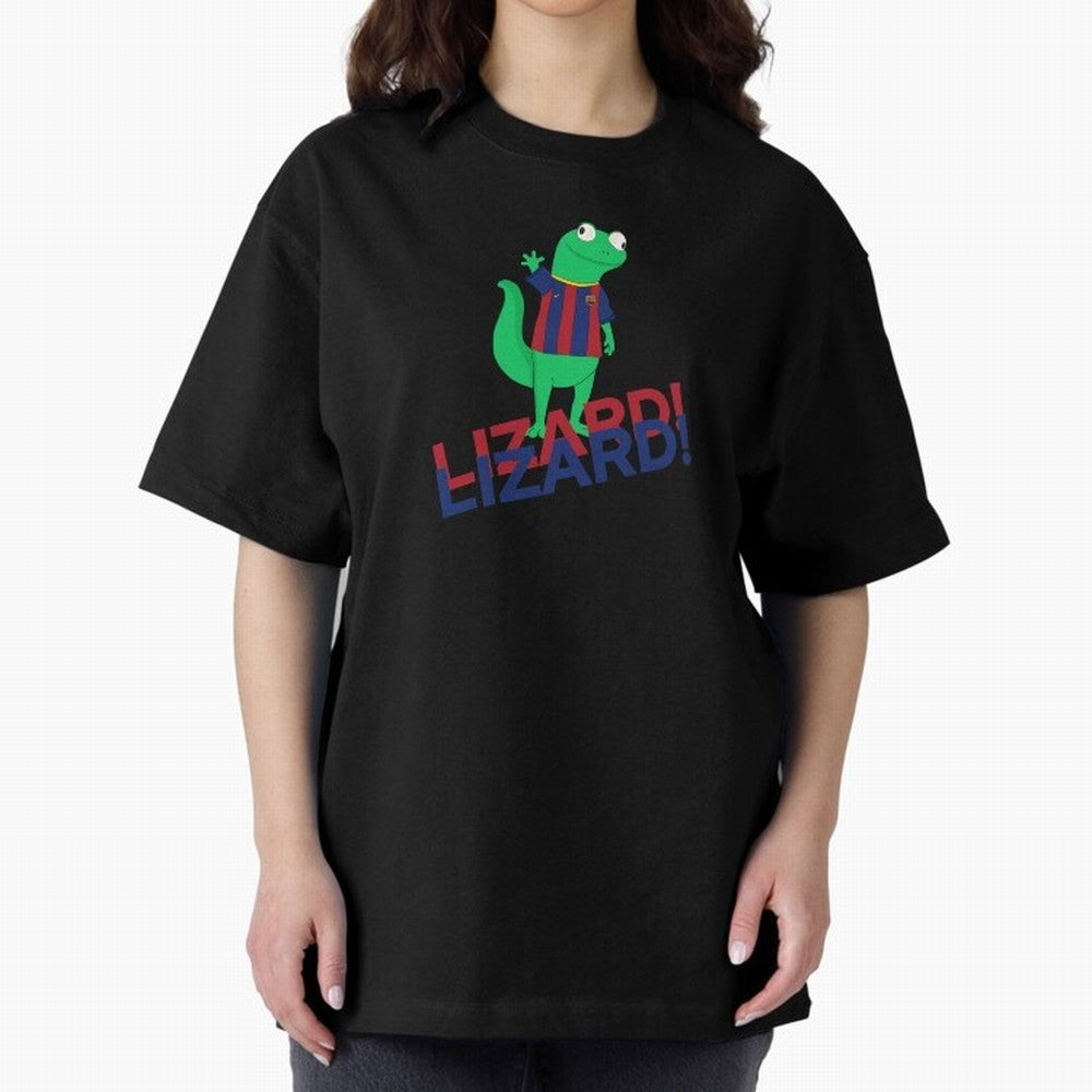Viral lizard meme fcbarcelona Oversized T-Shirt Feel the Trophy Chase of the FIFA World Cup 2026 USA Canada Mexico Journey through CR7 Highlights, Argentina, France and Brazil Pride, Match Day Excitement, Supporter Culture, Golden Goals and Global