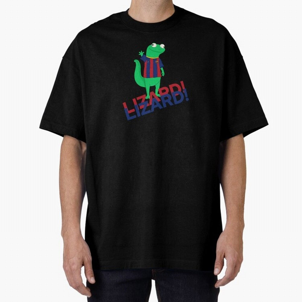 Viral lizard meme fcbarcelona Oversized T-Shirt Feel the Trophy Chase of the FIFA World Cup 2026 USA Canada Mexico Journey through CR7 Highlights, Argentina, France and Brazil Pride, Match Day Excitement, Supporter Culture, Golden Goals and Global