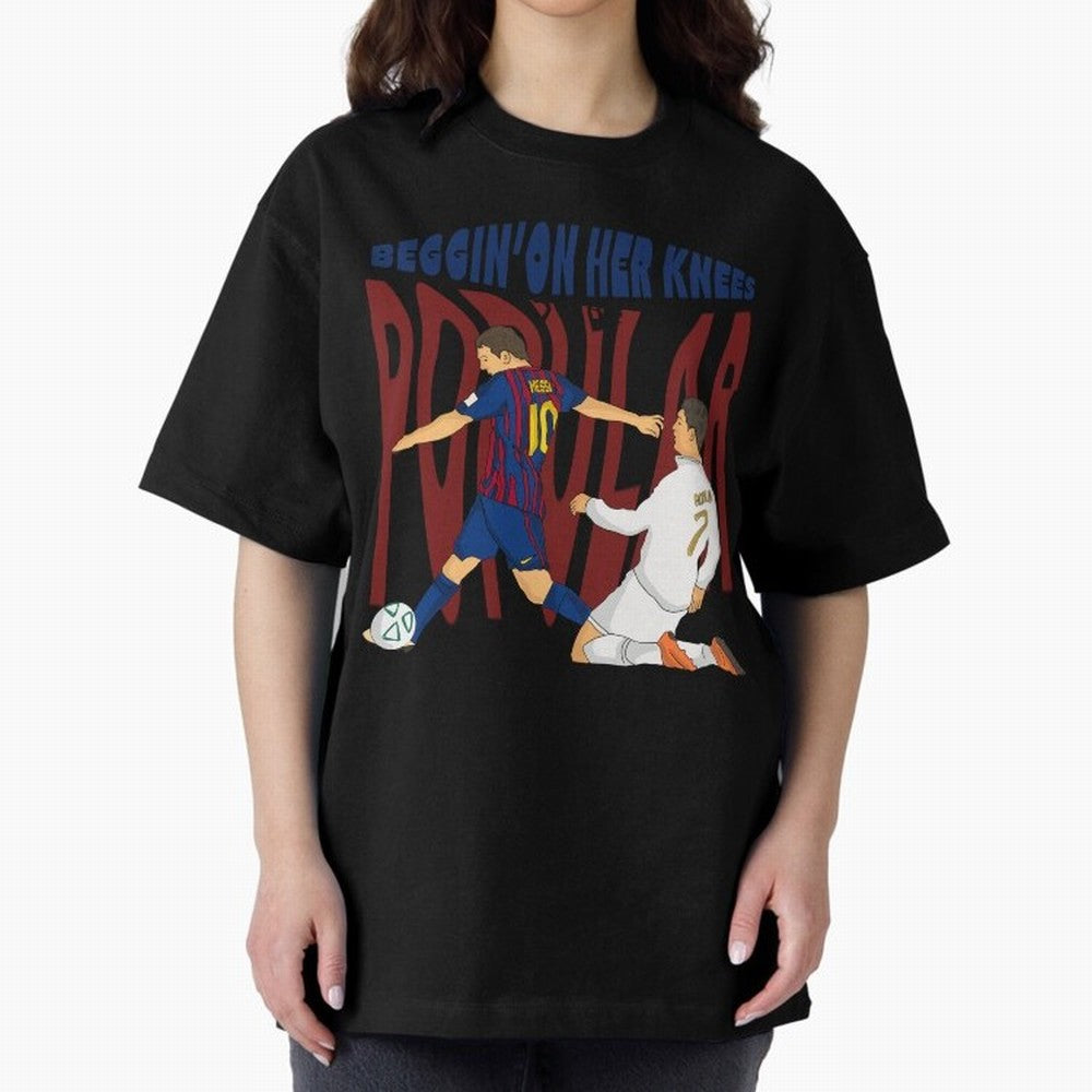 Messi and Ronaldo elclassico moment Oversized T-Shirt Make Your Look Match FIFA World Cup 2026 USA Canada Mexico with Messi, CR7 and Mbappe, France Energy, Goal Celebration Energy, Supporter Heritage, Football Icons and Worldwide Tournament Joy;