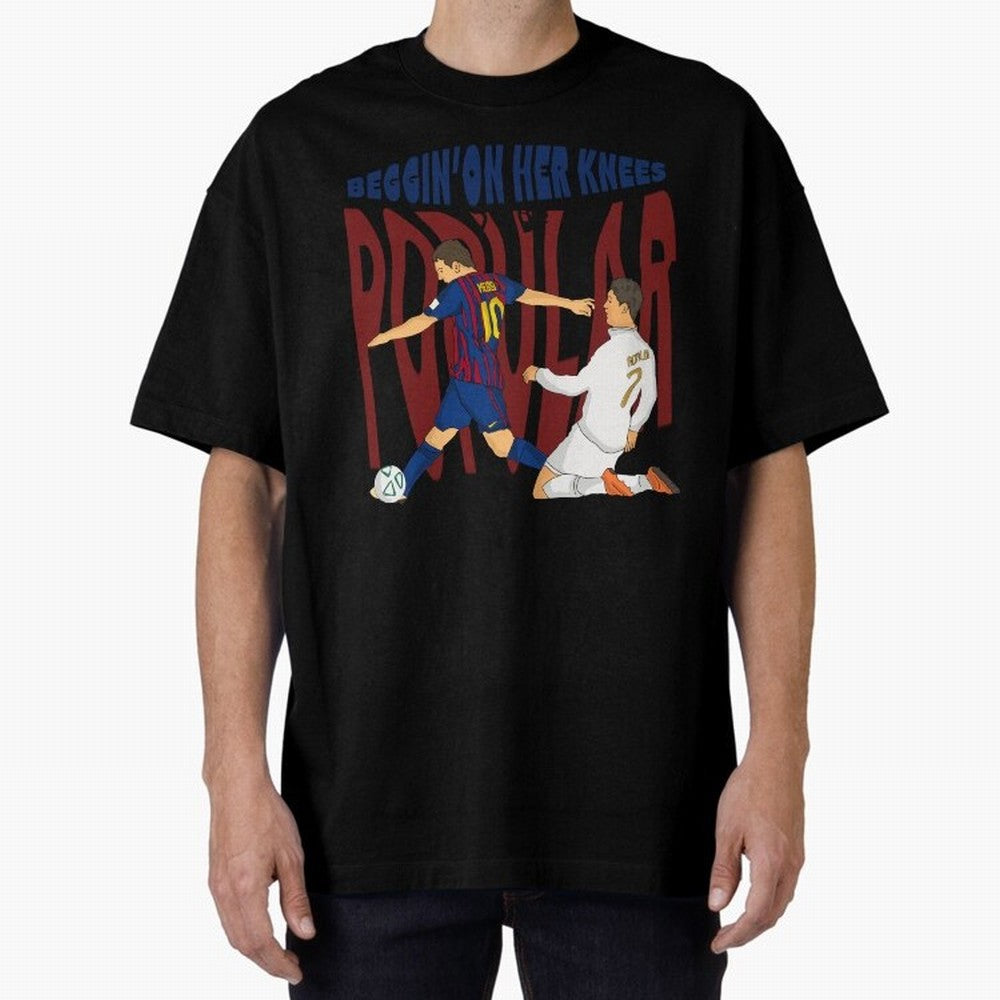 Messi and Ronaldo elclassico moment Oversized T-Shirt Make Your Look Match FIFA World Cup 2026 USA Canada Mexico with Messi, CR7 and Mbappe, France Energy, Goal Celebration Energy, Supporter Heritage, Football Icons and Worldwide Tournament Joy;