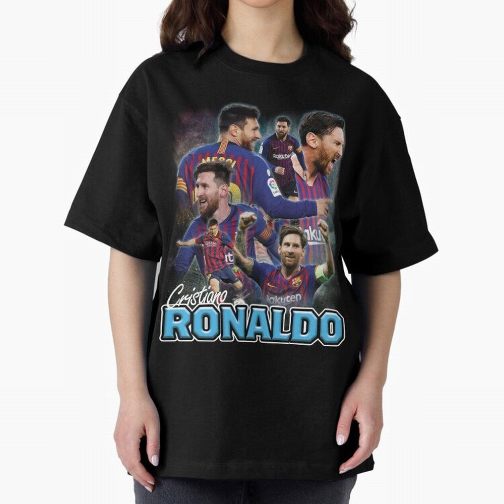 Ronaldo / Messi Pardoy Shirt Oversized T-Shirt Join Supporters Worldwide for FIFA World Cup 2026 Group Stage for Fans of Cristiano Ronaldo, Haaland and CR7 and Argentina and Brazil, Bringing Classic Soccer Heritage, Championship Pressure, Fan