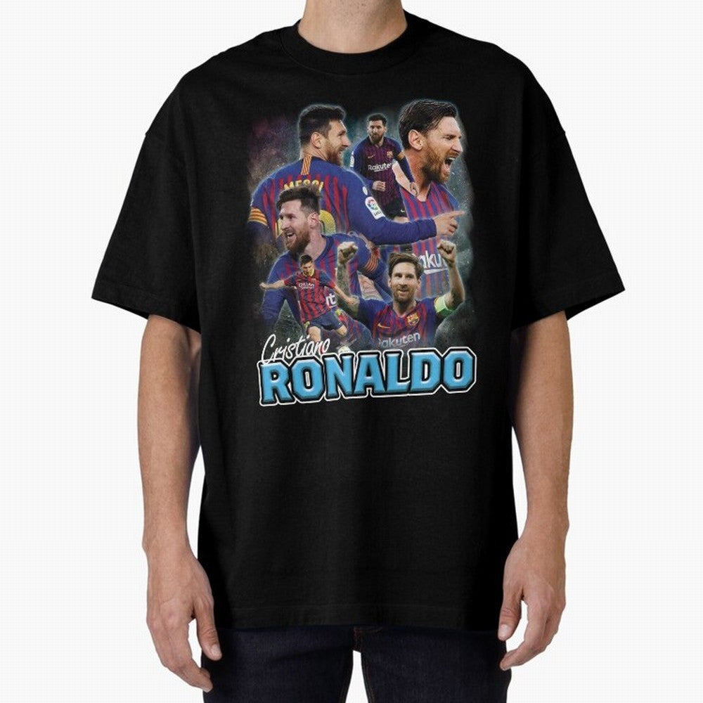 Ronaldo / Messi Pardoy Shirt Oversized T-Shirt Join Supporters Worldwide for FIFA World Cup 2026 Group Stage for Fans of Cristiano Ronaldo, Haaland and CR7 and Argentina and Brazil, Bringing Classic Soccer Heritage, Championship Pressure, Fan
