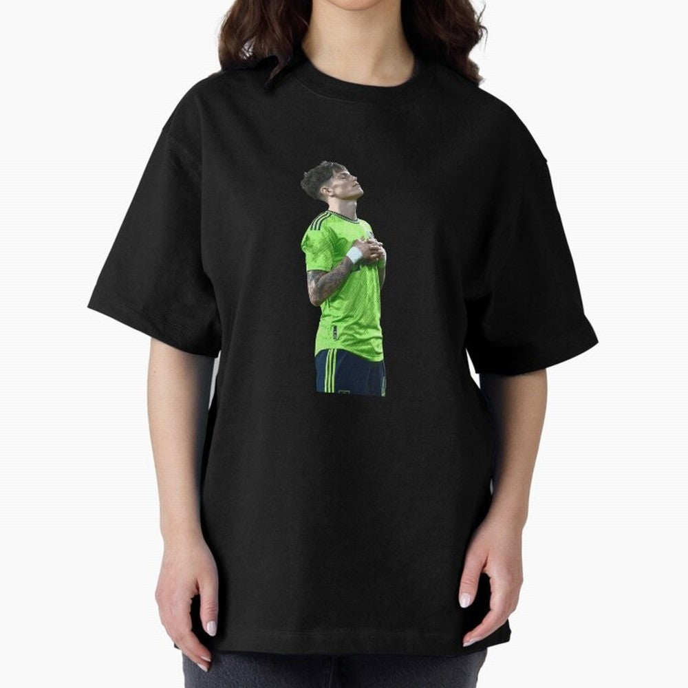 Alejandro Garnacho Oversized T-Shirt Feel the Heartbeat of Match Day Hype around FIFA World Cup 2026 USA Canada Mexico, Haaland, Argentina and Brazil, Tournament Hype, Historic Matchups, Family Viewing Parties and Global Sports Pride; Perfect for