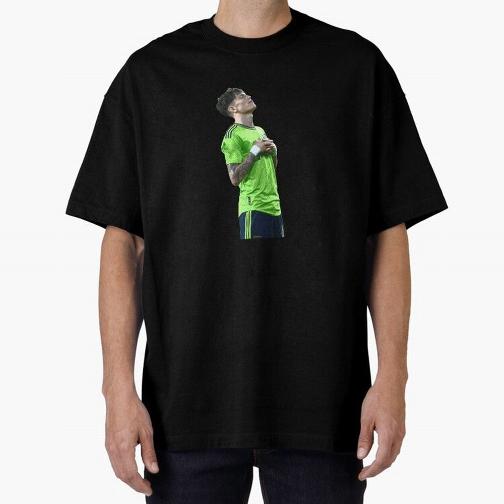 Alejandro Garnacho Oversized T-Shirt Feel the Heartbeat of Match Day Hype around FIFA World Cup 2026 USA Canada Mexico, Haaland, Argentina and Brazil, Tournament Hype, Historic Matchups, Family Viewing Parties and Global Sports Pride; Perfect for