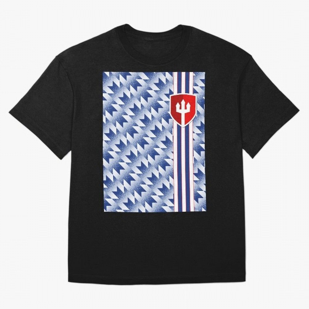Manchester United 94 Away Jersey Pattern Oversized T-Shirt Celebrate Global Passion for Match Day Hype around FIFA World Cup 2026 USA Canada Mexico, Messi and Cristiano Ronaldo, Brazil, Stadium Memories, Football Loyalty, International Chants and