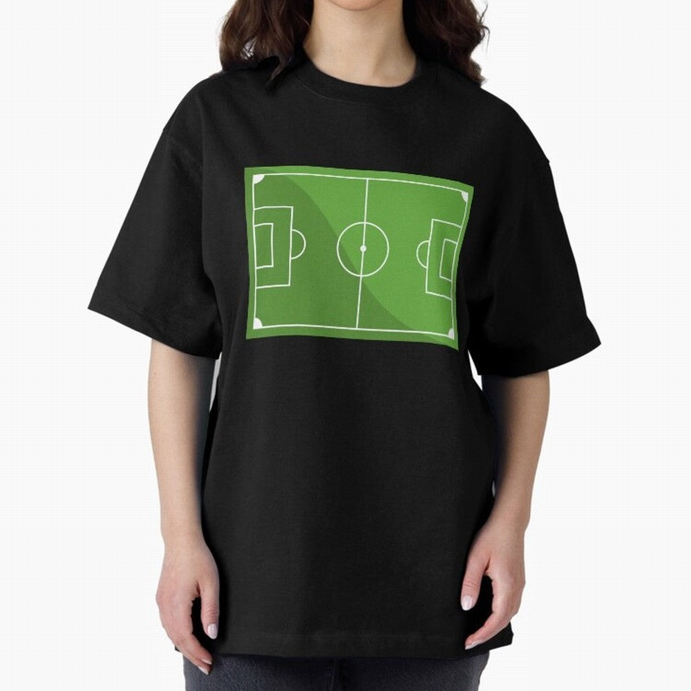 Football Pitch Oversized T-Shirt Feel the Heartbeat of FIFA World Cup 2026 USA Canada Mexico Spirit, with Brazil, Mbappe, Match Day Excitement, Supporter Culture, Golden Goals and Global Football Passion; Perfect for Fans, Collectors, Family