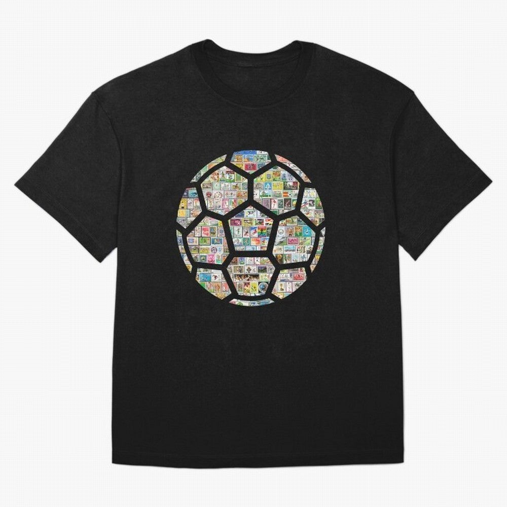 Philately Soccer Ball Oversized T-Shirt Celebrate Fan Favorites in Global Football Passion for FIFA World Cup 2026 Group Stage, Inspired by CR7 and Messi, England, Match Day Excitement, Supporter Culture, Golden Goals and Global Football Passion;