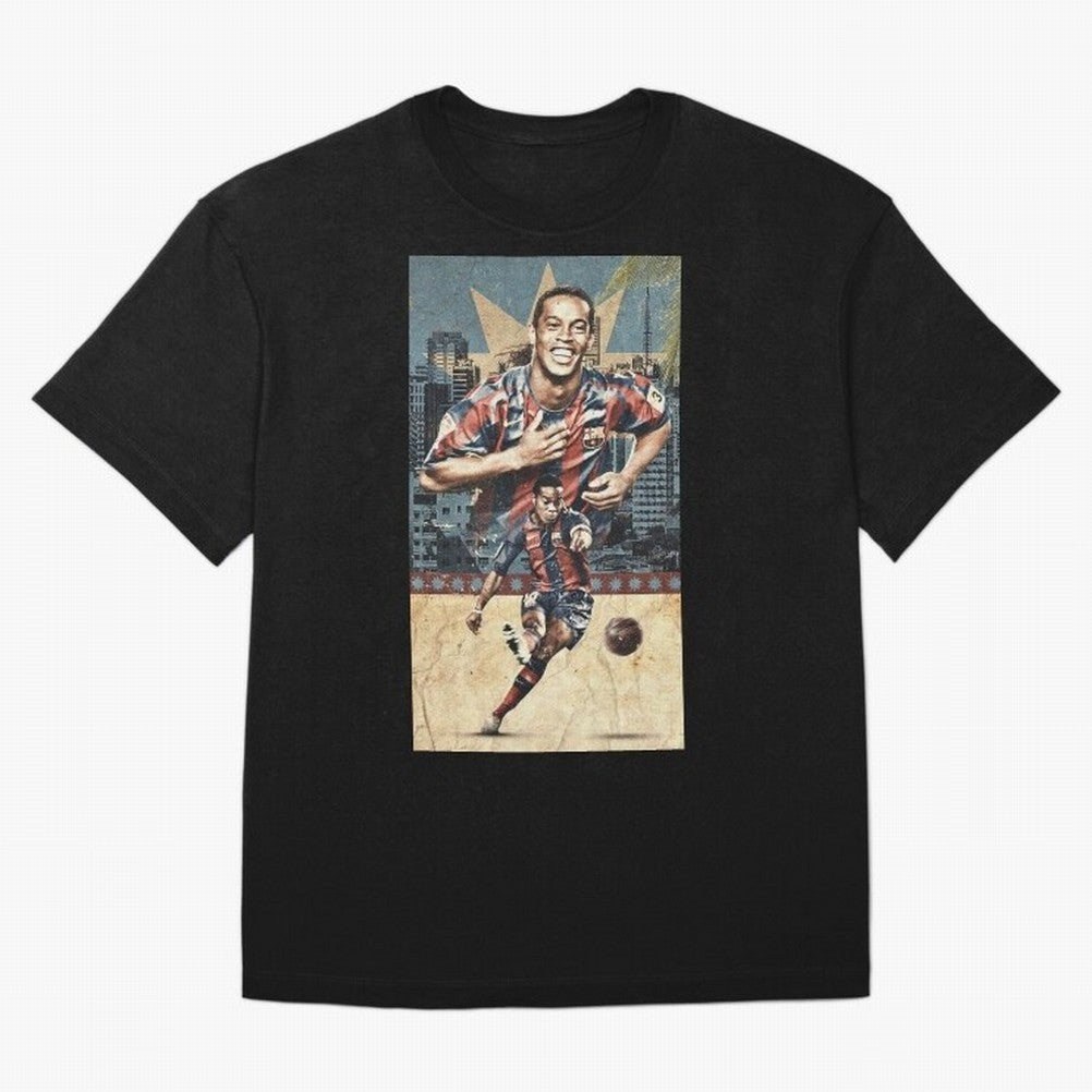 Ronaldinho Design Oversized T-Shirt Spotlight FIFA World Cup 2026 Made for Mbappe, Spain and Netherlands Energy, Retro Football Energy, Iconic Rivalries, Trophy Chase Drama and Stadium Atmosphere; Ideal for Football Dads, Football Moms, Friends,