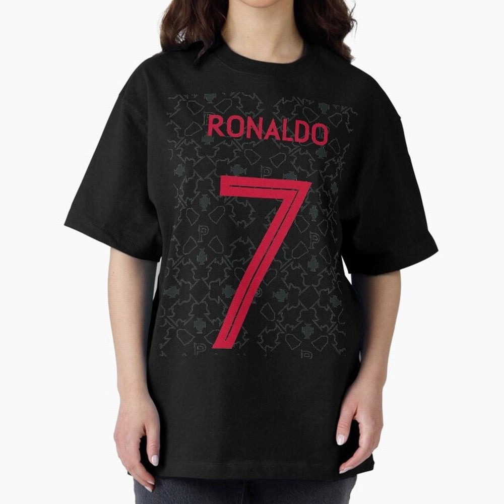 Christiano Ronaldo Portugal Away Jersey 2020 Oversized T-Shirt Elevate Global Football Passion for FIFA World Cup 2026 Group Stage, Made for Mbappe and Neymar, Portugal, Spain and Germany, Sports Nostalgia, International Competition, Famous Players