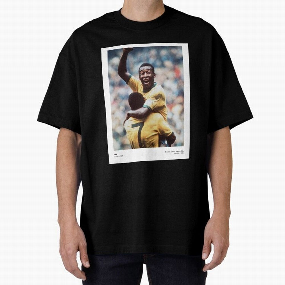 Pele Oversized T-Shirt Celebrate Fan Culture around FIFA World Cup 2026 Spirit, Centered on Argentina, Messi, Football Festival Excitement, Trophy Ambitions, Country Rivalries and Star Player Buzz; Ideal for Football Dads, Football Moms, Friends,